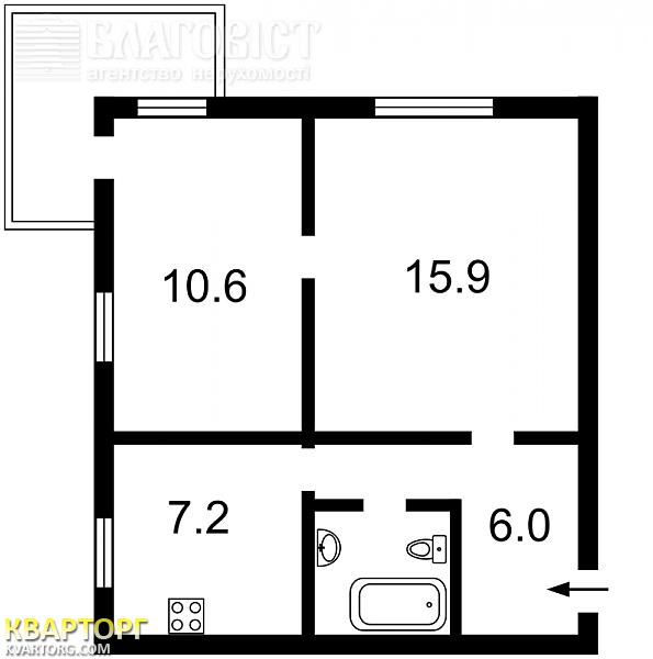 Sell 2-room apartment. Киев, Керченская — photo 9