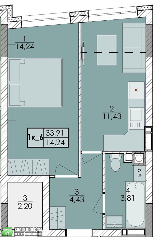 Sell 1-room apartment. Ирпень, Новооскольская — photo 1