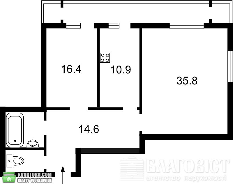 Sell 2-room apartment. Киев,  Щорса — photo 3