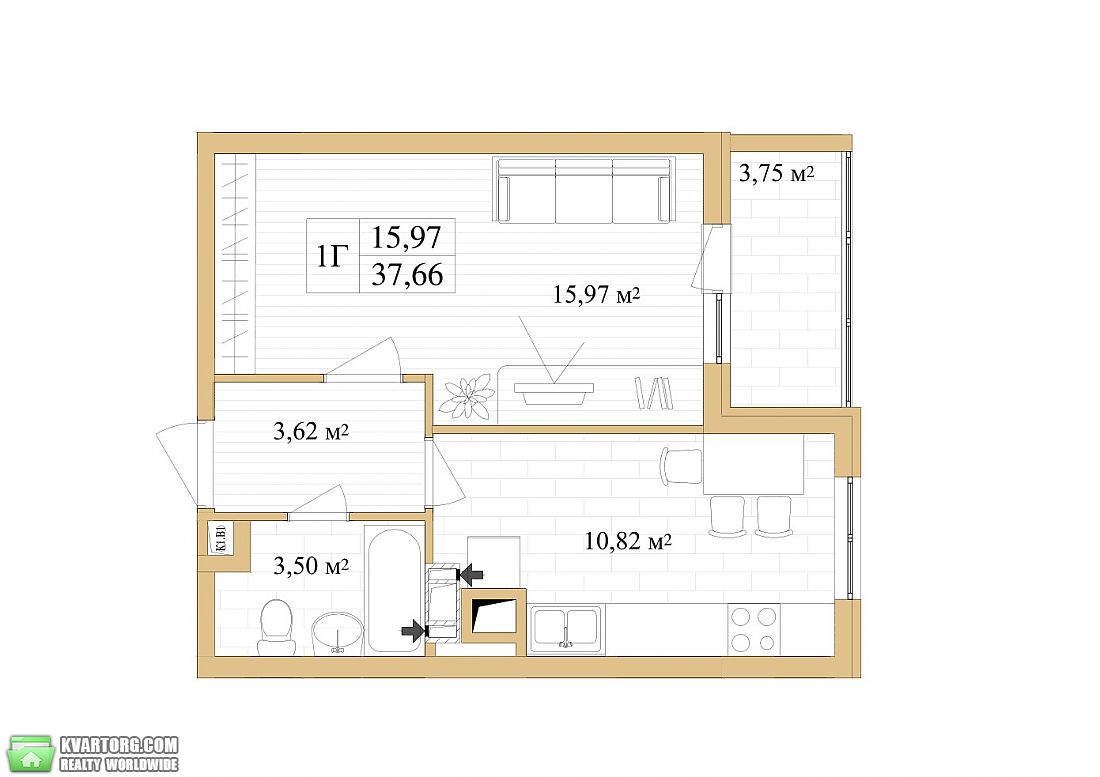 Sell 1-room apartment. Киев, Августина Волошина — photo 2