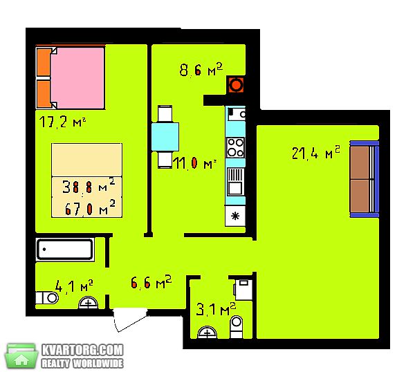Sell 2-room apartment. Киевская обл., Строительная ул. — photo 2