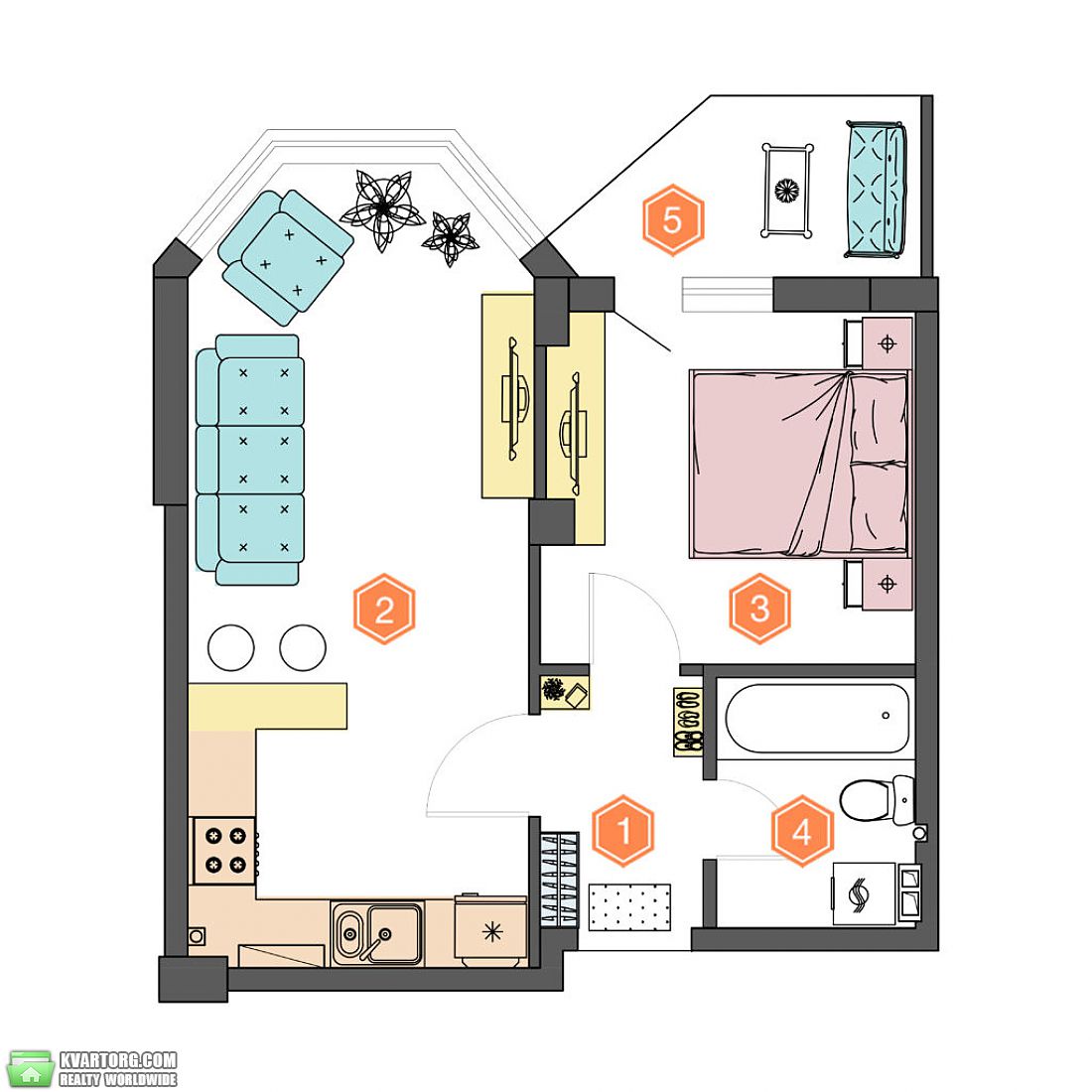 Sell 1-room apartment. Одесса, Сахарова/Высоцкого — photo 2