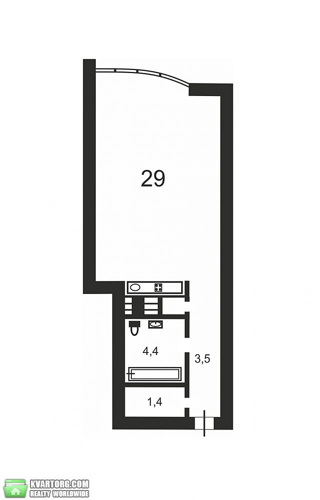 Sell 1-room apartment. Киев,  Жилянская — photo 2