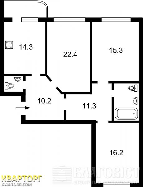 Sell 3-room apartment. Киев,  Пчелки — photo 2