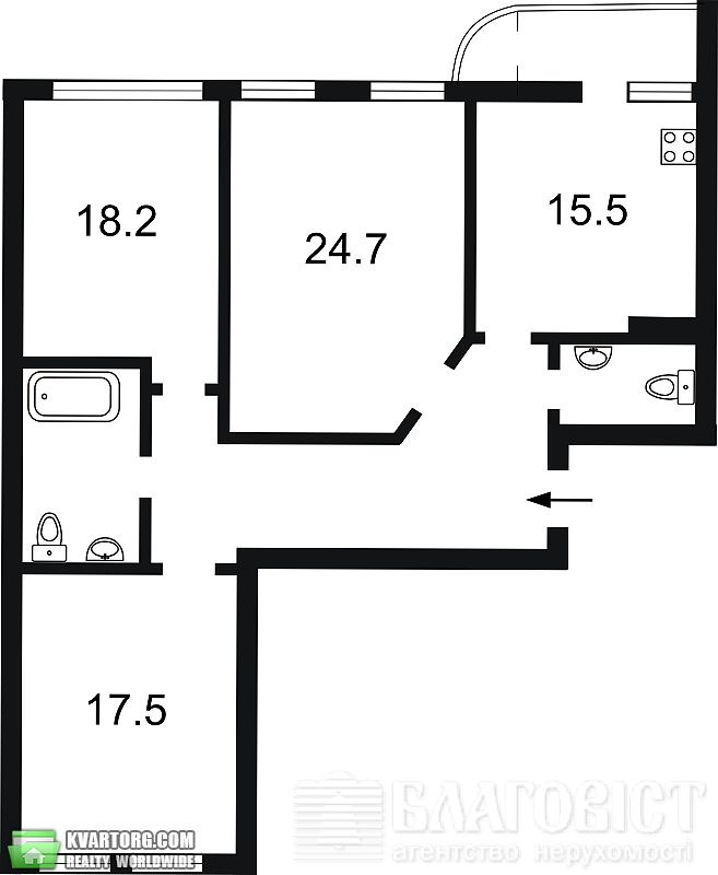Sell 3-room apartment. Киев,  Барбюса — photo 2