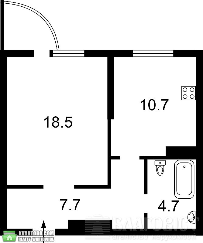 Sell 1-room apartment. Киев,  Ломоносова — photo 3