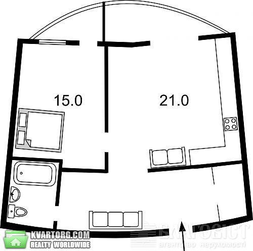 Sell 2-room apartment. Киев, Днепровская наб — photo 2
