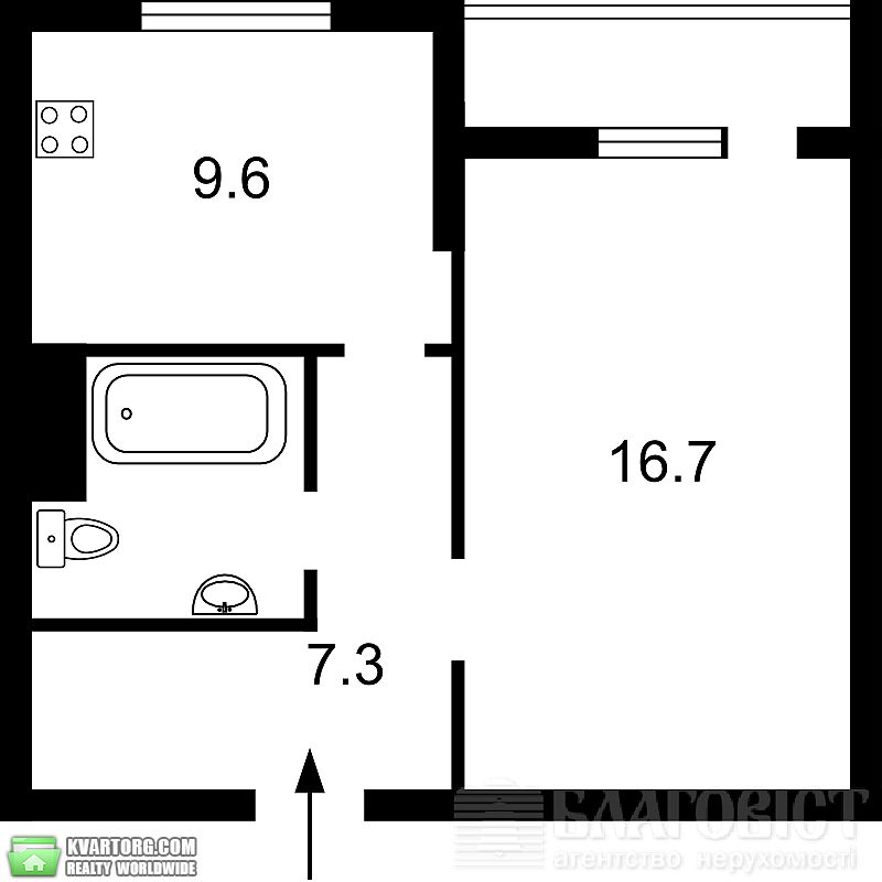 Sell 1-room apartment. Киев,  Ломоносова — photo 9