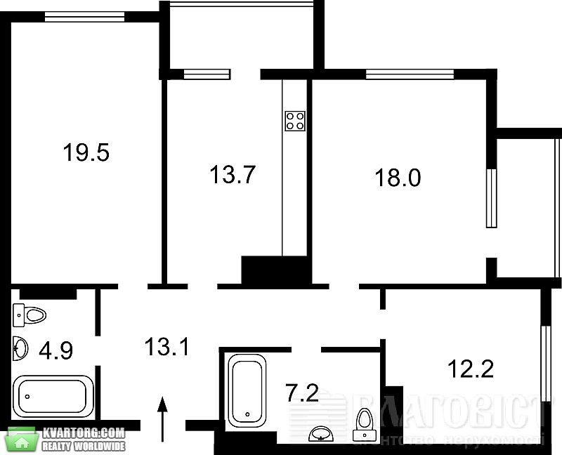 Sell 3-room apartment. Киев,  Богдановская — photo 2