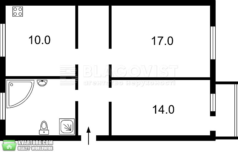 Rent out 2-room apartment. Киев,  Институтская — photo 2