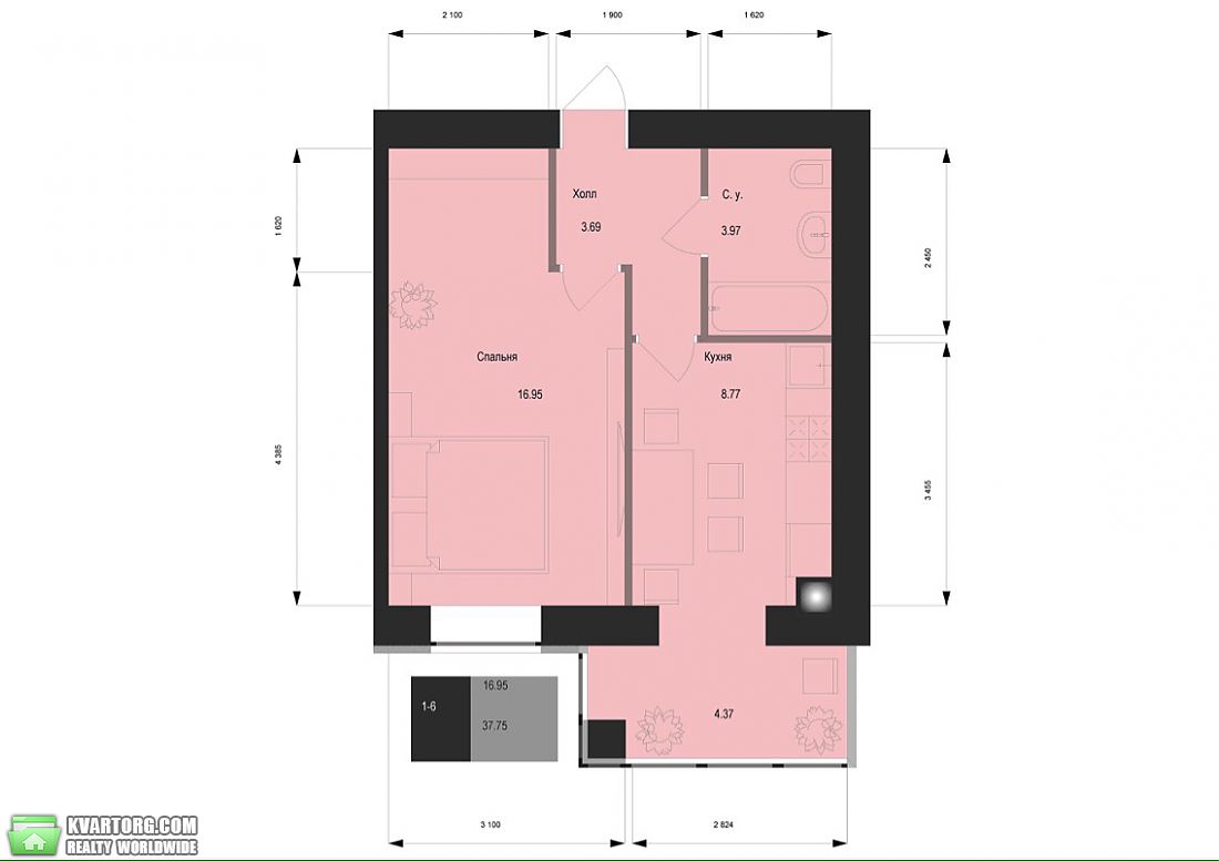 Sell 1-room apartment. Киев, Соборная — photo 6